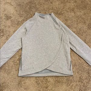 gray fleece lined sweatshirt
